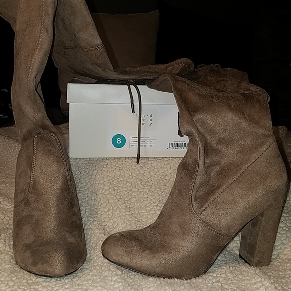 a new day Shoes - A New Day Penelope Light Taupe Tall Boots Sz 8